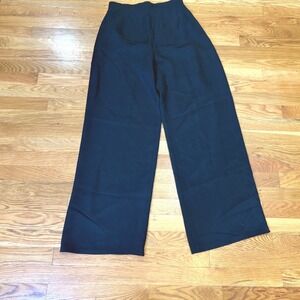 After Five Vintage Black 100% Silk‎ Wide Leg High Waisted Trousers Pants USA 6